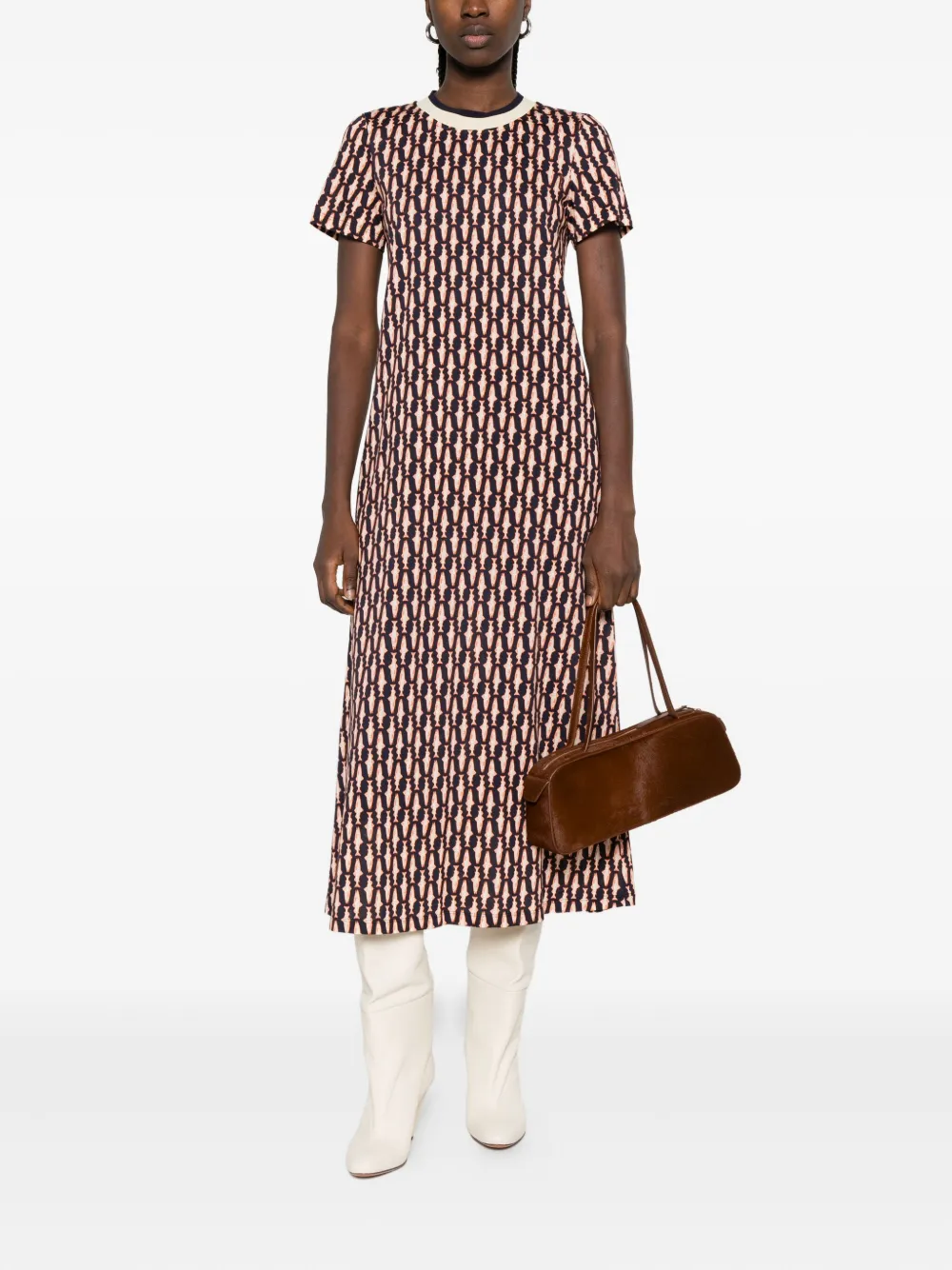 La DoubleJ Jurk met geometrische print Blauw