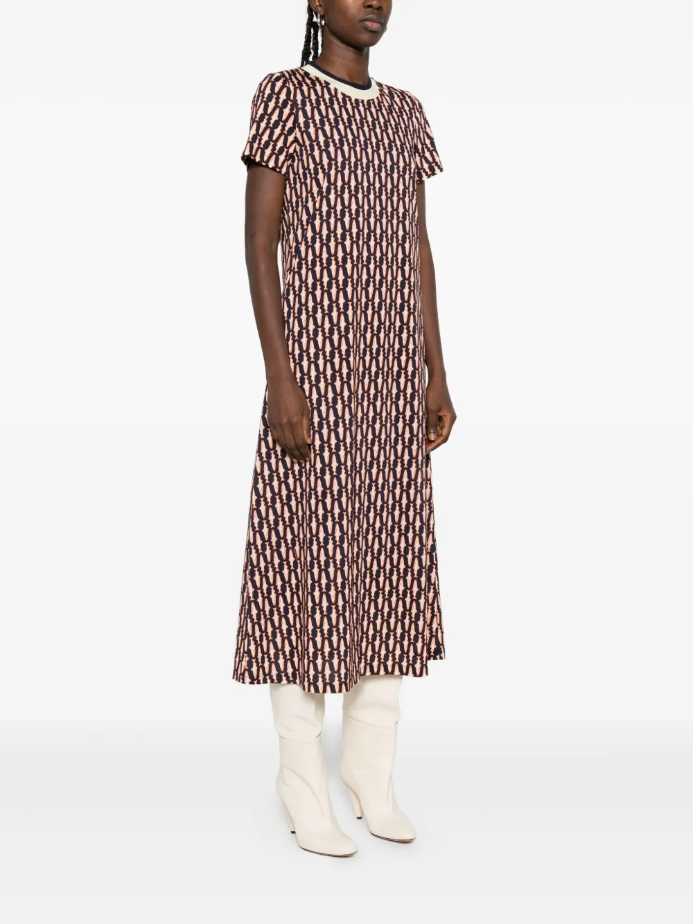 La DoubleJ Jurk met geometrische print Blauw