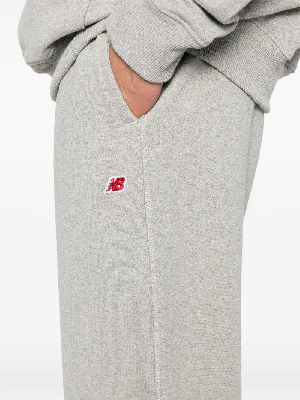 New Balance logo-embroidered sweatpants Grijs