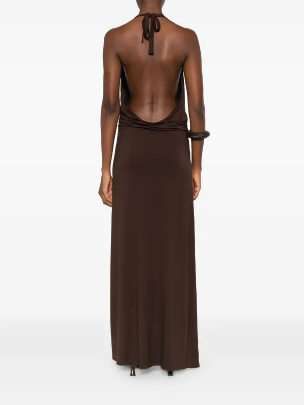 Gimaguas Halterneck Dress | Brown | FARFETCH IE Gimaguas Halterneck Dress | Brown | FARFETCH IE
