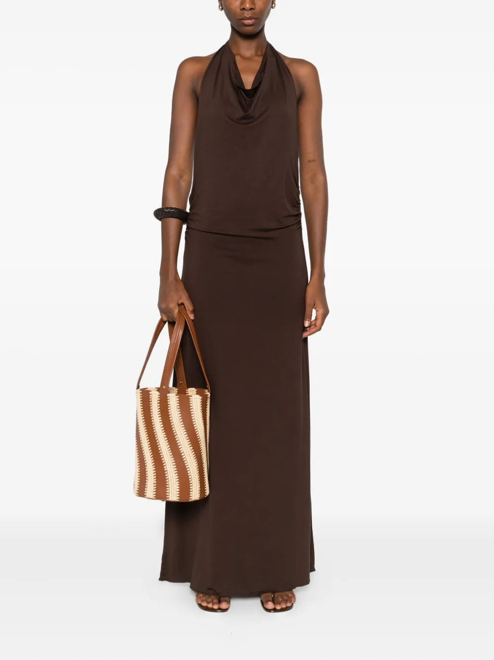 Gimaguas halterneck dress - Bruin
