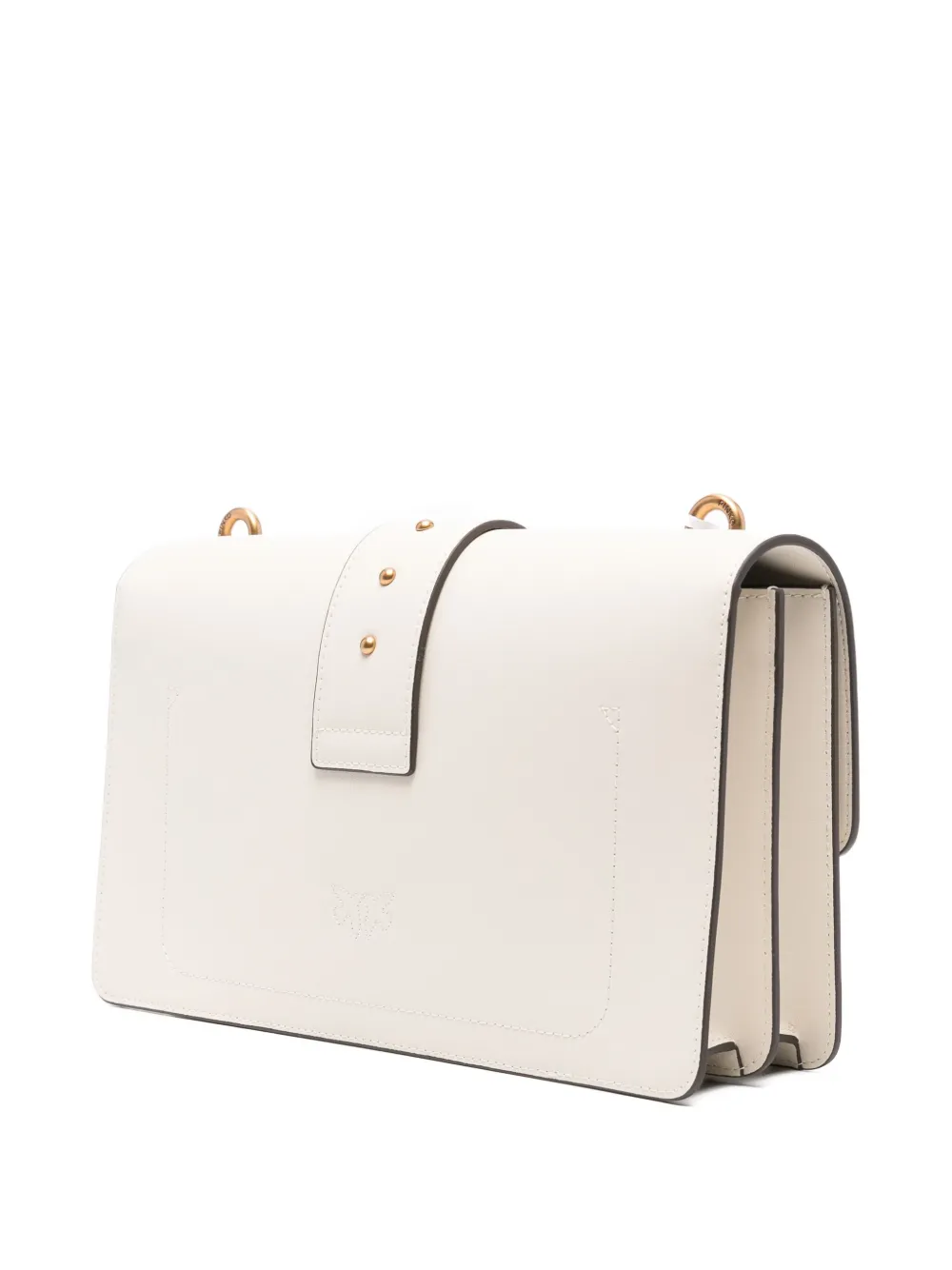 PINKO Kleine Love One Classic leren crossbodytas Wit