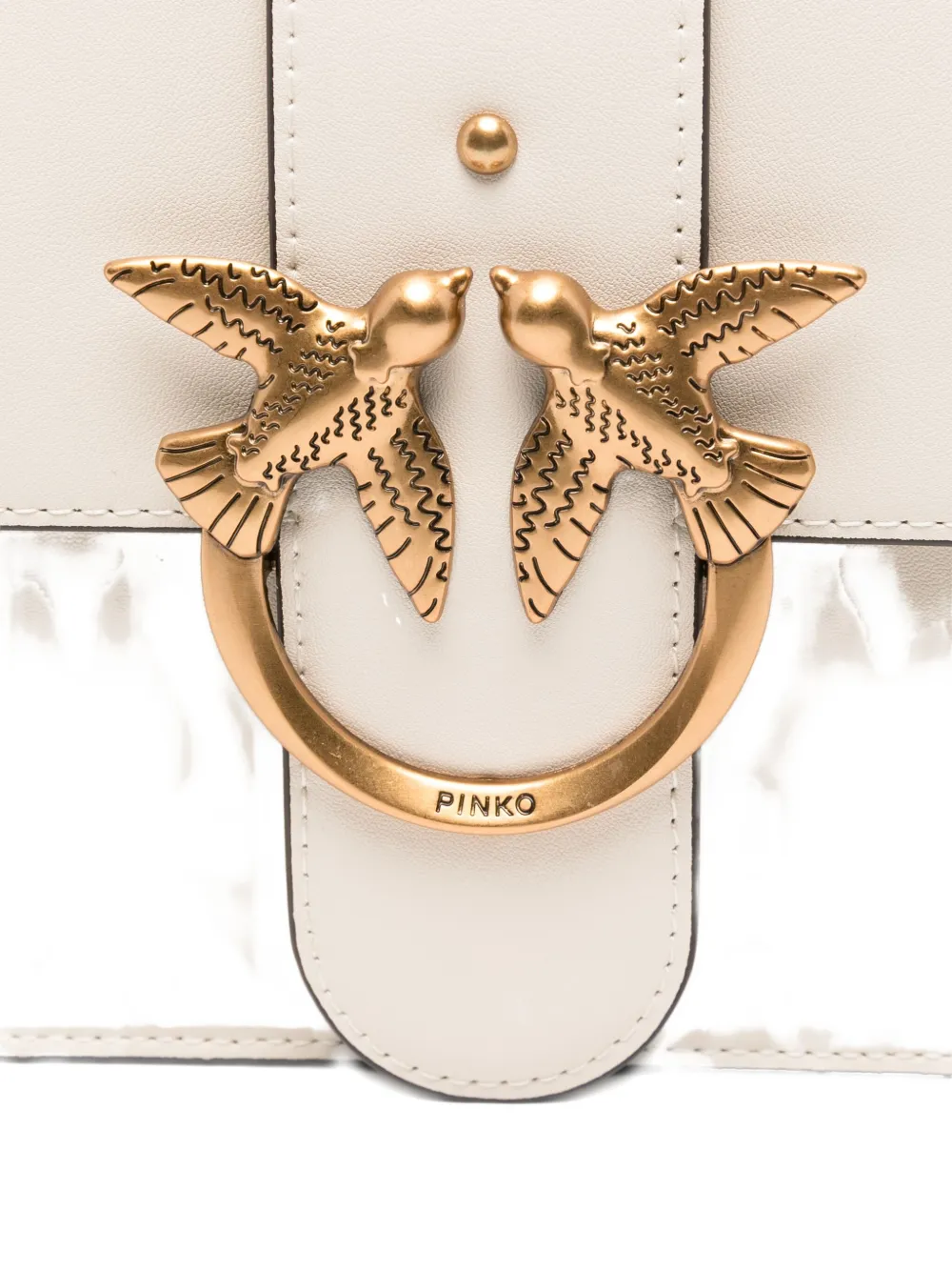 PINKO Kleine Love One Classic leren crossbodytas Wit