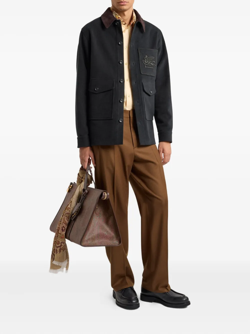 ETRO paisley-print cotton shirt Beige