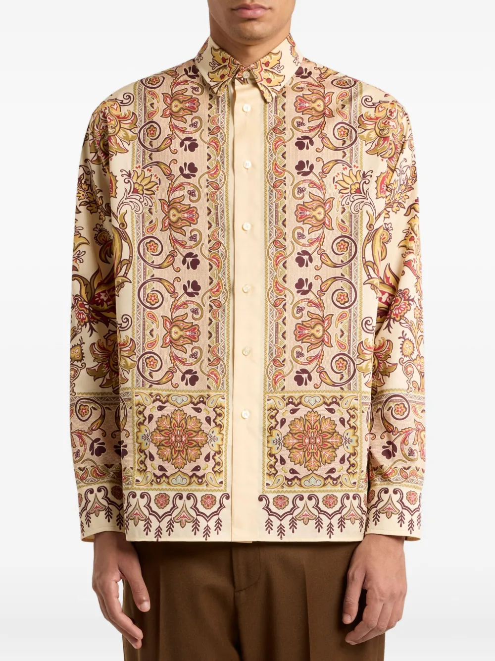 ETRO paisley-print cotton shirt Beige