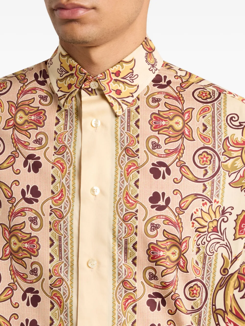 ETRO paisley-print cotton shirt Beige
