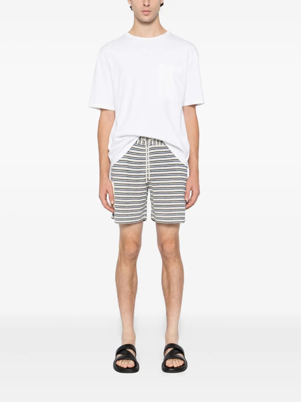 CHÉ Matias gestreepte shorts - Beige