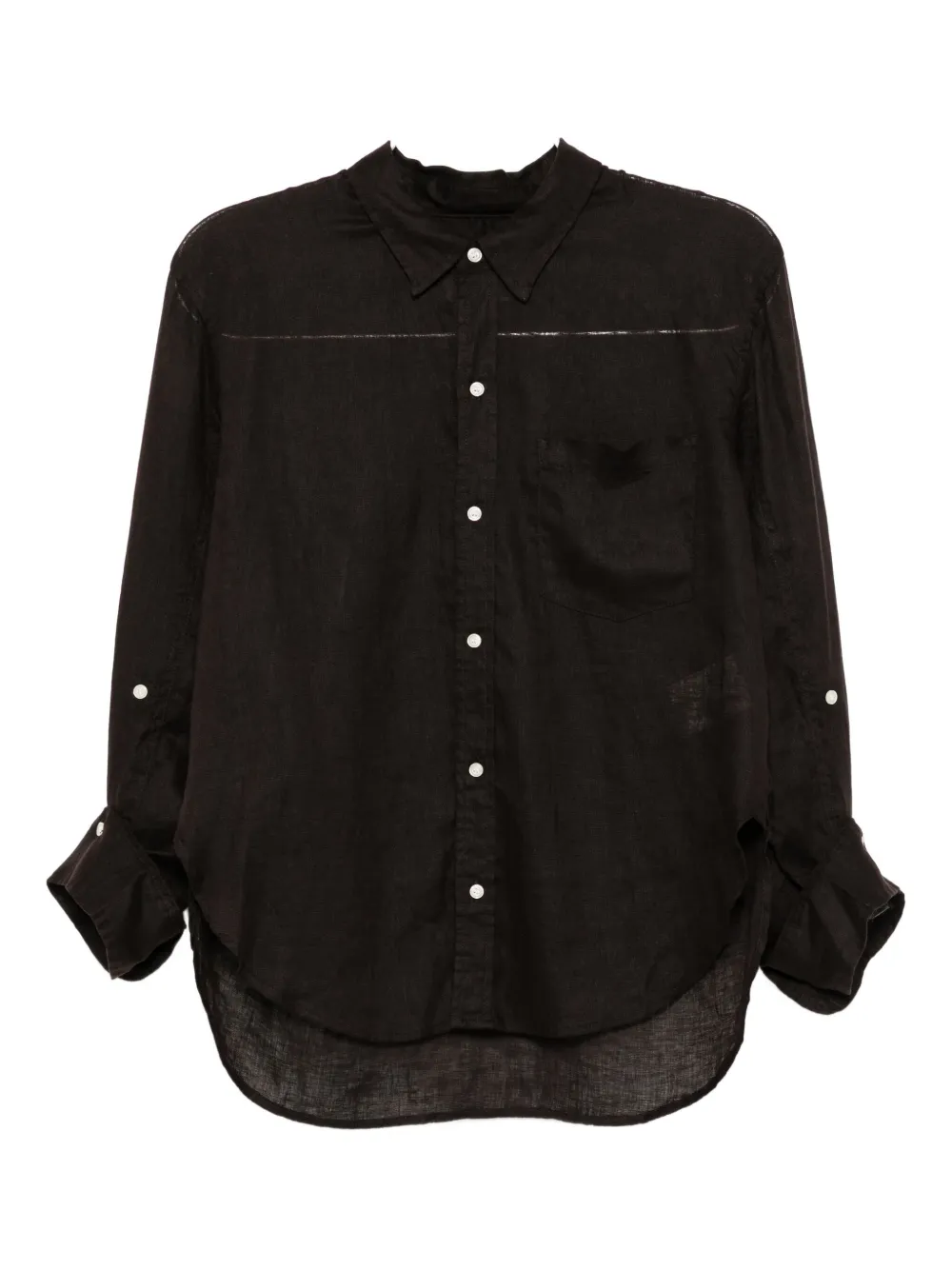 Citizens of Humanity Kayla Shrunken linnen blouse Bruin
