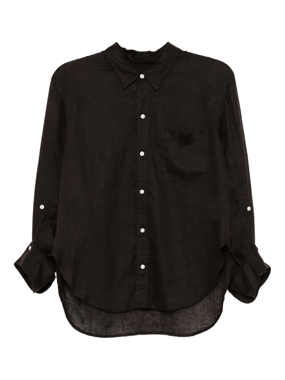 Citizens of Humanity Kayla Shrunken linnen blouse Bruin