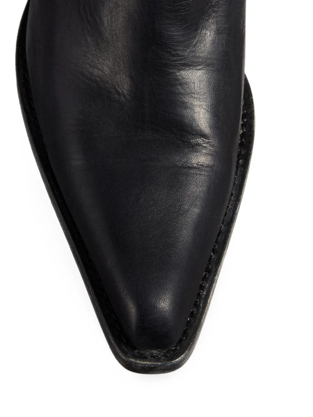 KHAITE 45 mm Clive leren laarzen met puntige neus Zwart