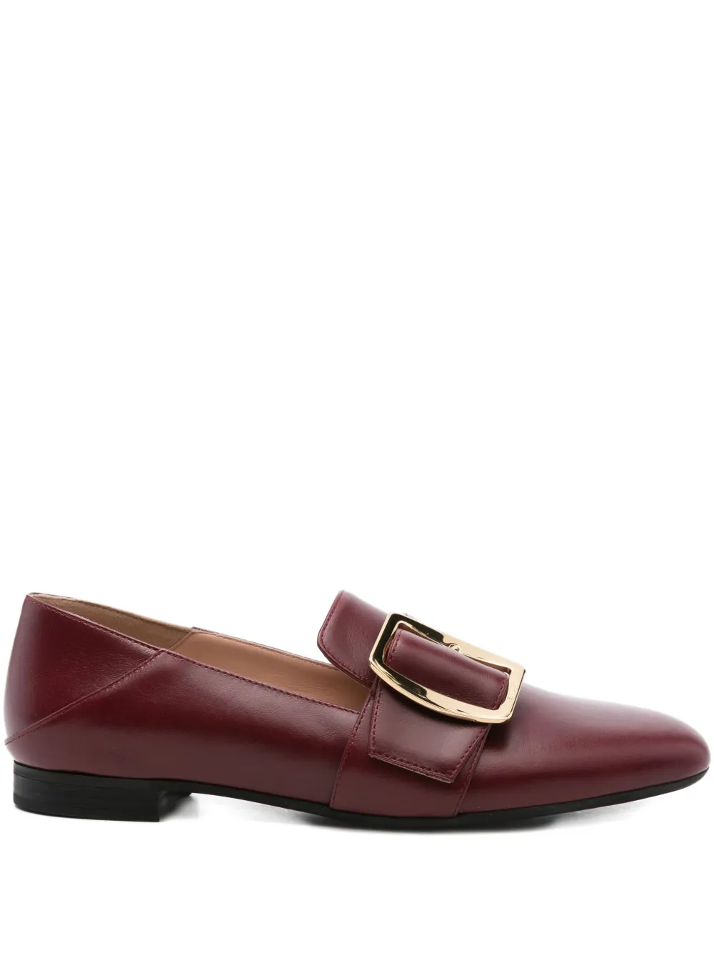 Bally Buckle-detail Leather Loafers In Red
