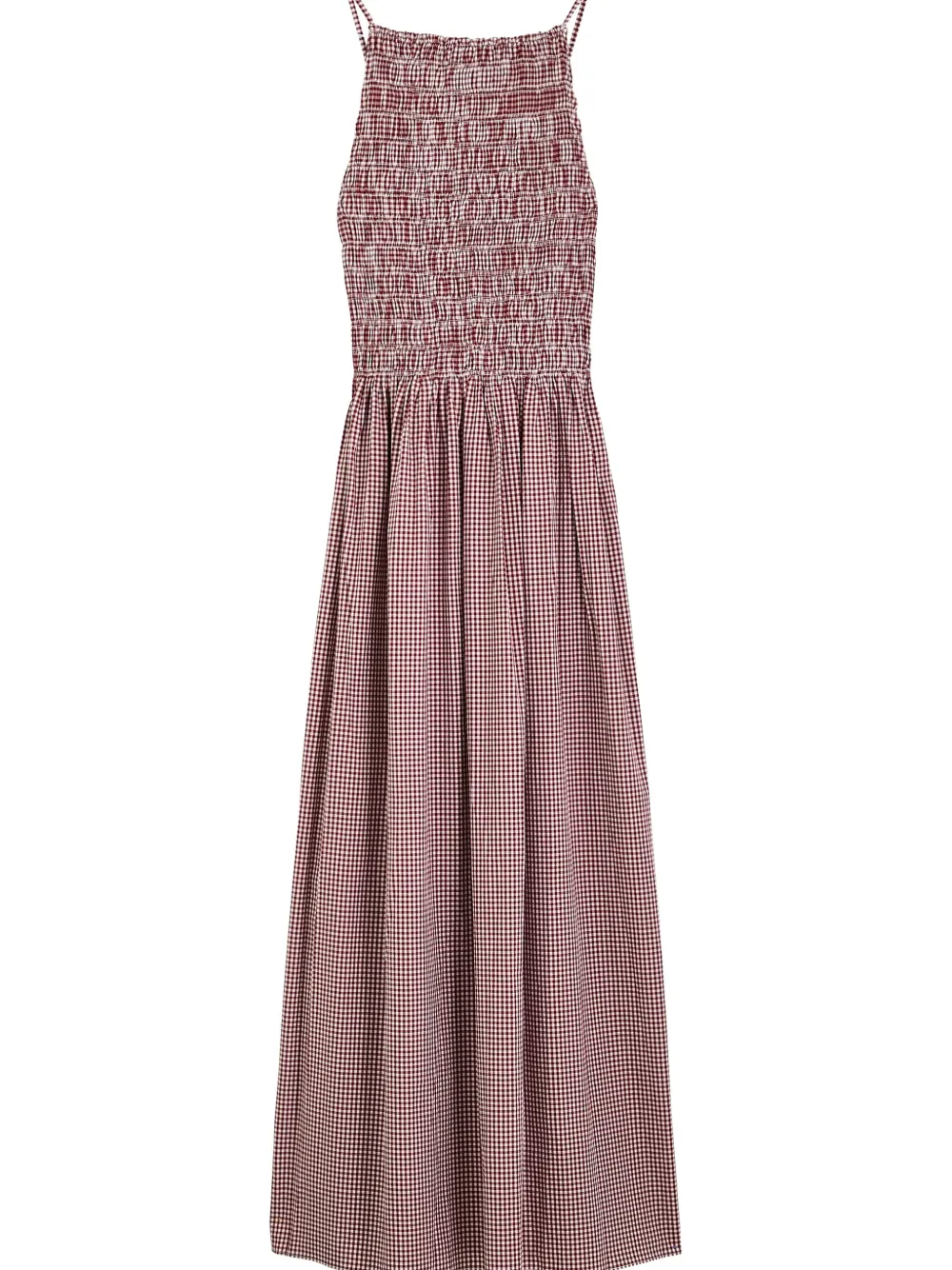 Faithfull the Brand Laia shirred gingham maxi dress - Rood