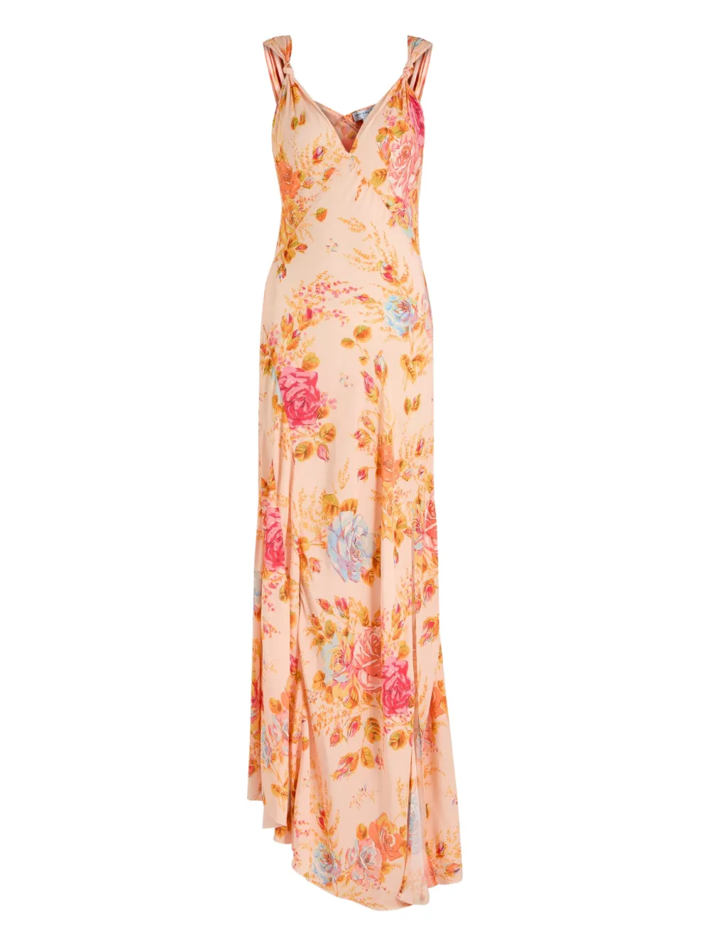 NEVER FULLY DRESSED Floral Sofia V-neck asymmetric dress - Toni neutri