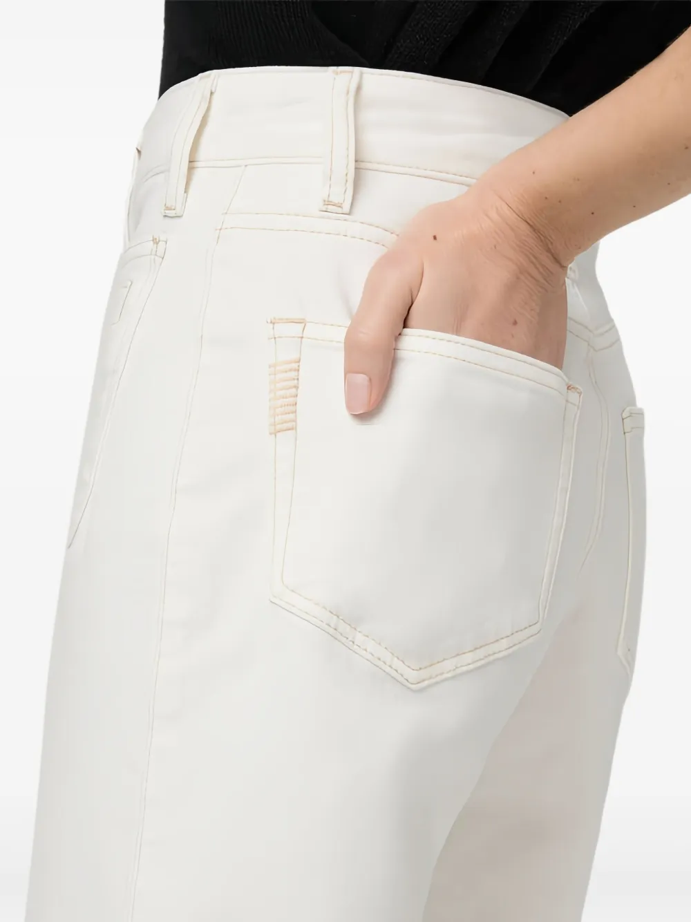 PAIGE Anessa jeans met opgestikte paspelzak Wit