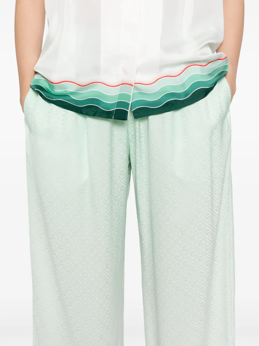 Casablanca Broek met jacquard Groen