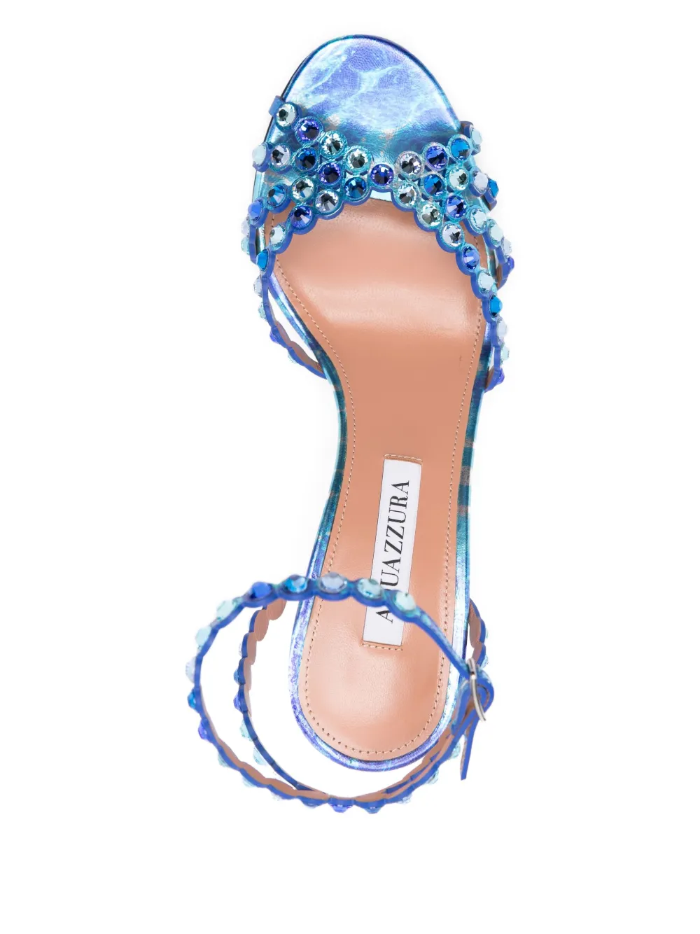 Aquazzura 85 mm Tequila stiletto sandalen verfraaid met kristallen Blauw