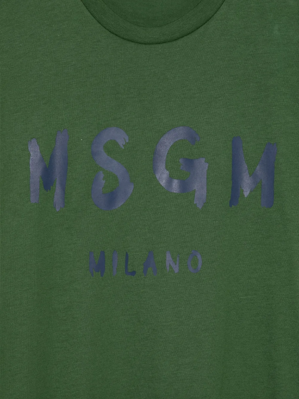 MSGM Kids Katoenen T-shirt met logoprint Groen