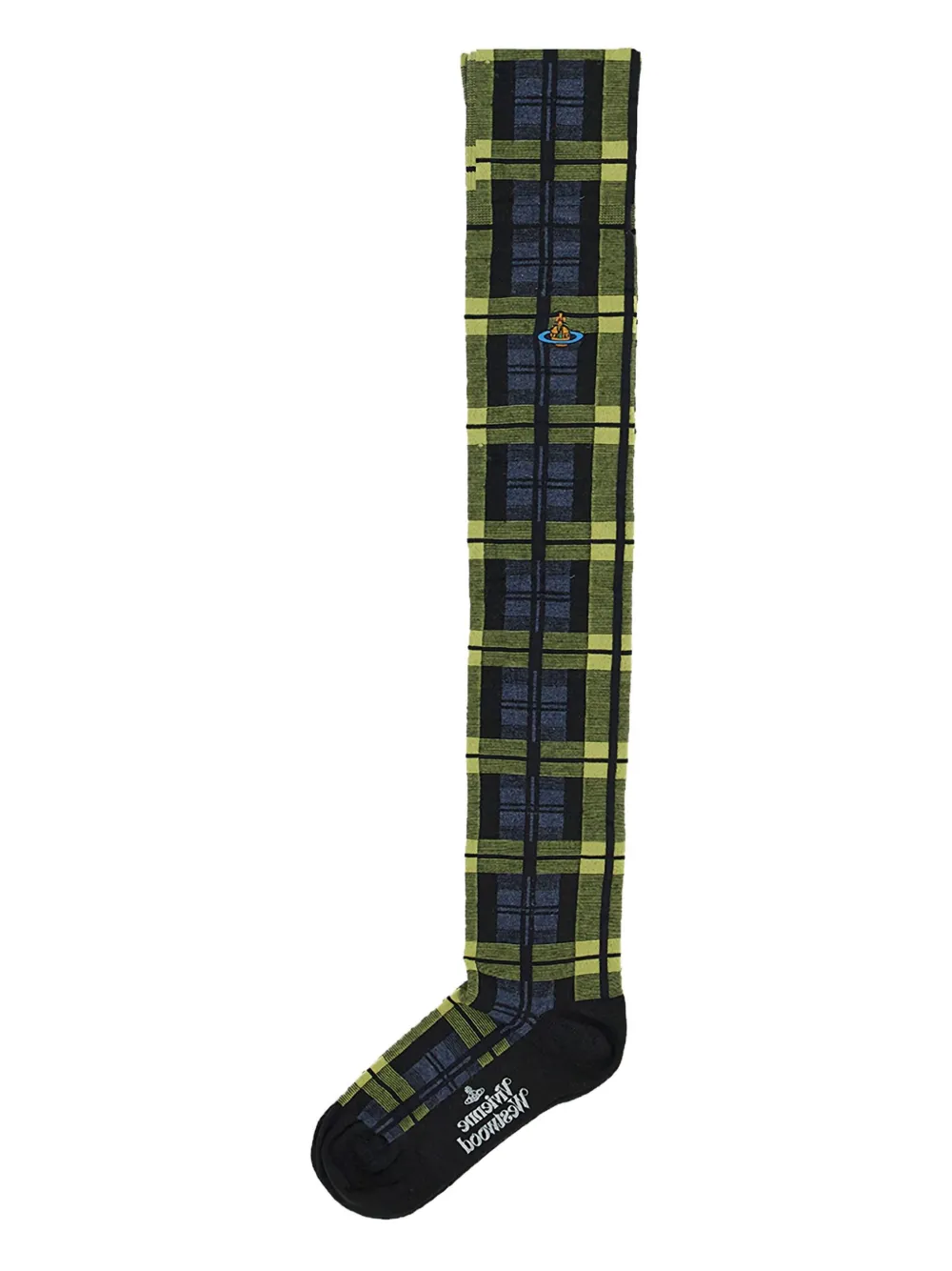 Vivienne Westwood tartan-pattern Orb-patch socks Geel