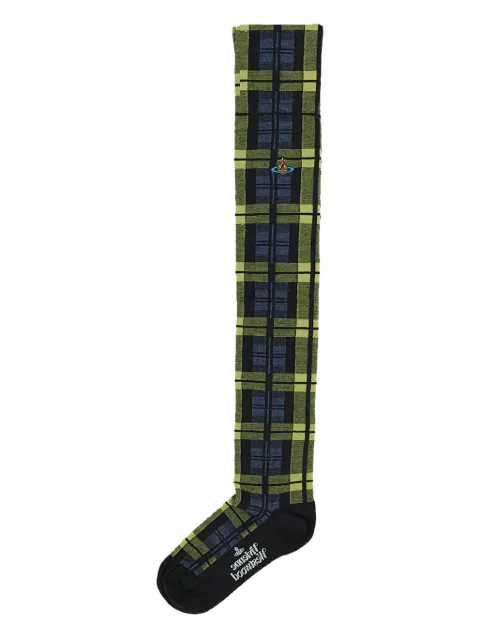 Vivienne Westwood tartan-pattern Orb-patch socks
