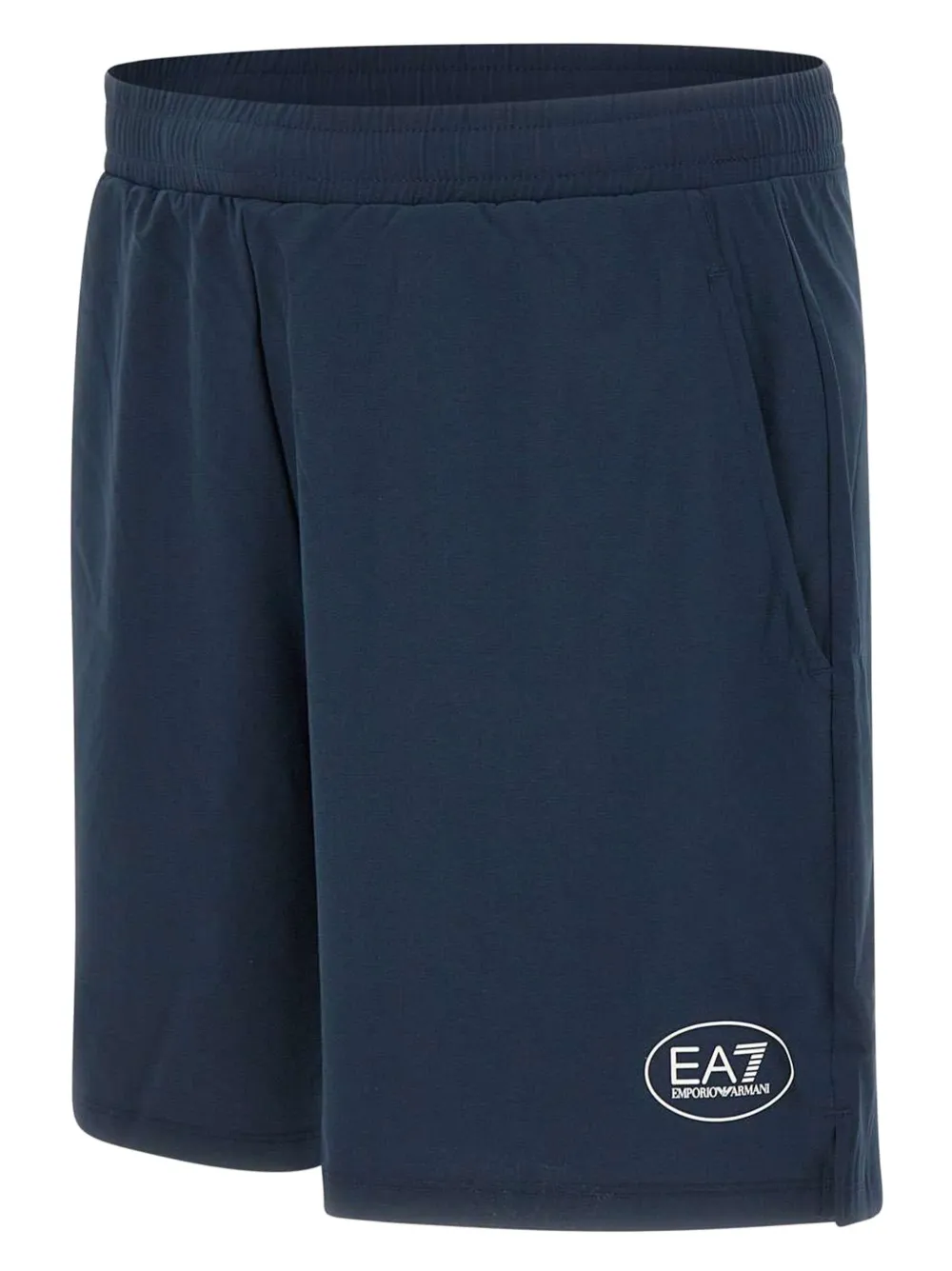 Ea7 Emporio Armani logo-embellished elasticated-waist shorts Blauw