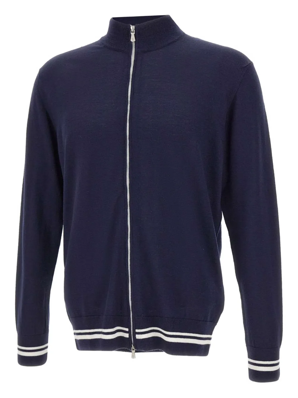 Eleventy stand-up collar zip-up cardigan Blauw