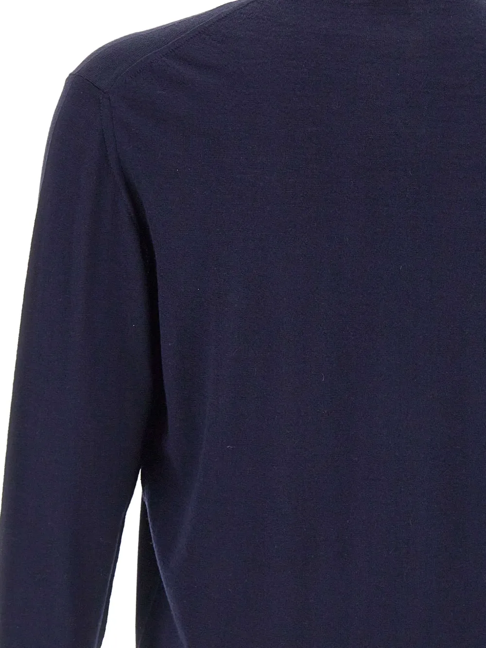 Eleventy stand-up collar zip-up cardigan Blauw