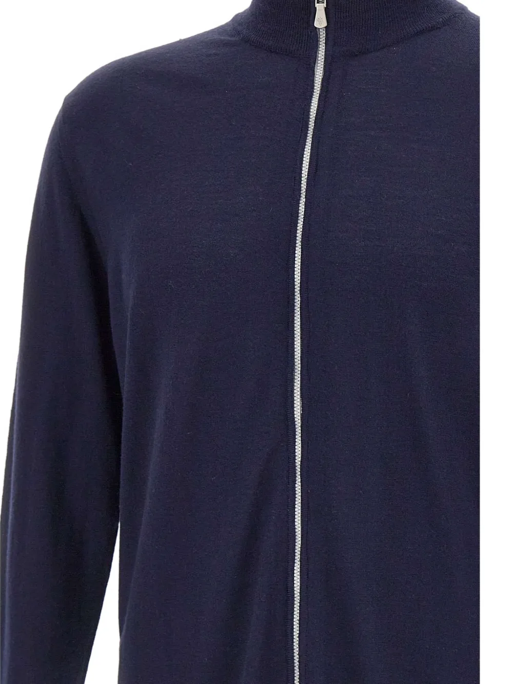Eleventy stand-up collar zip-up cardigan Blauw