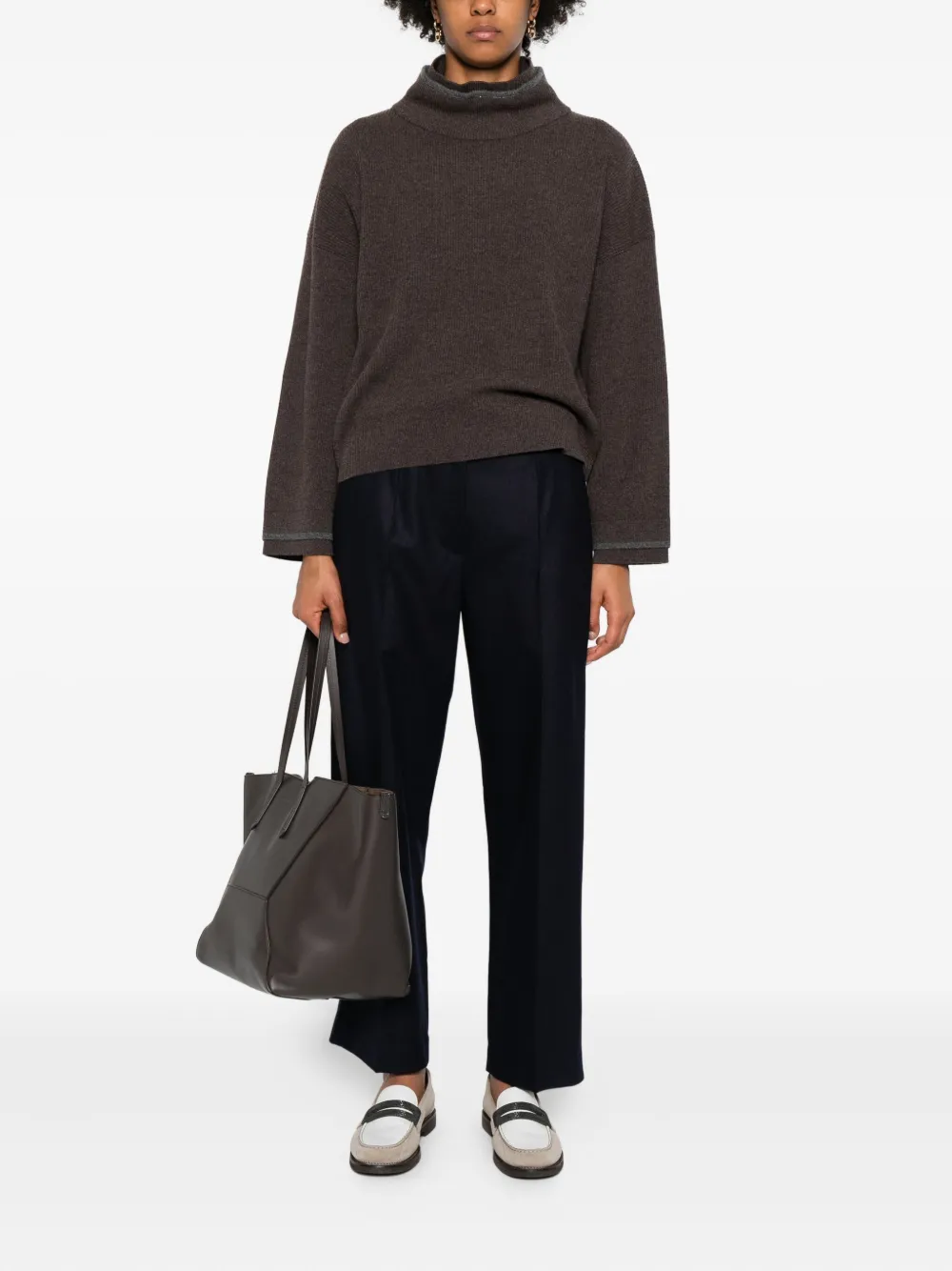 Brunello Cucinelli ribbed high-neck jumper | Knitted Sweaters | Image 2