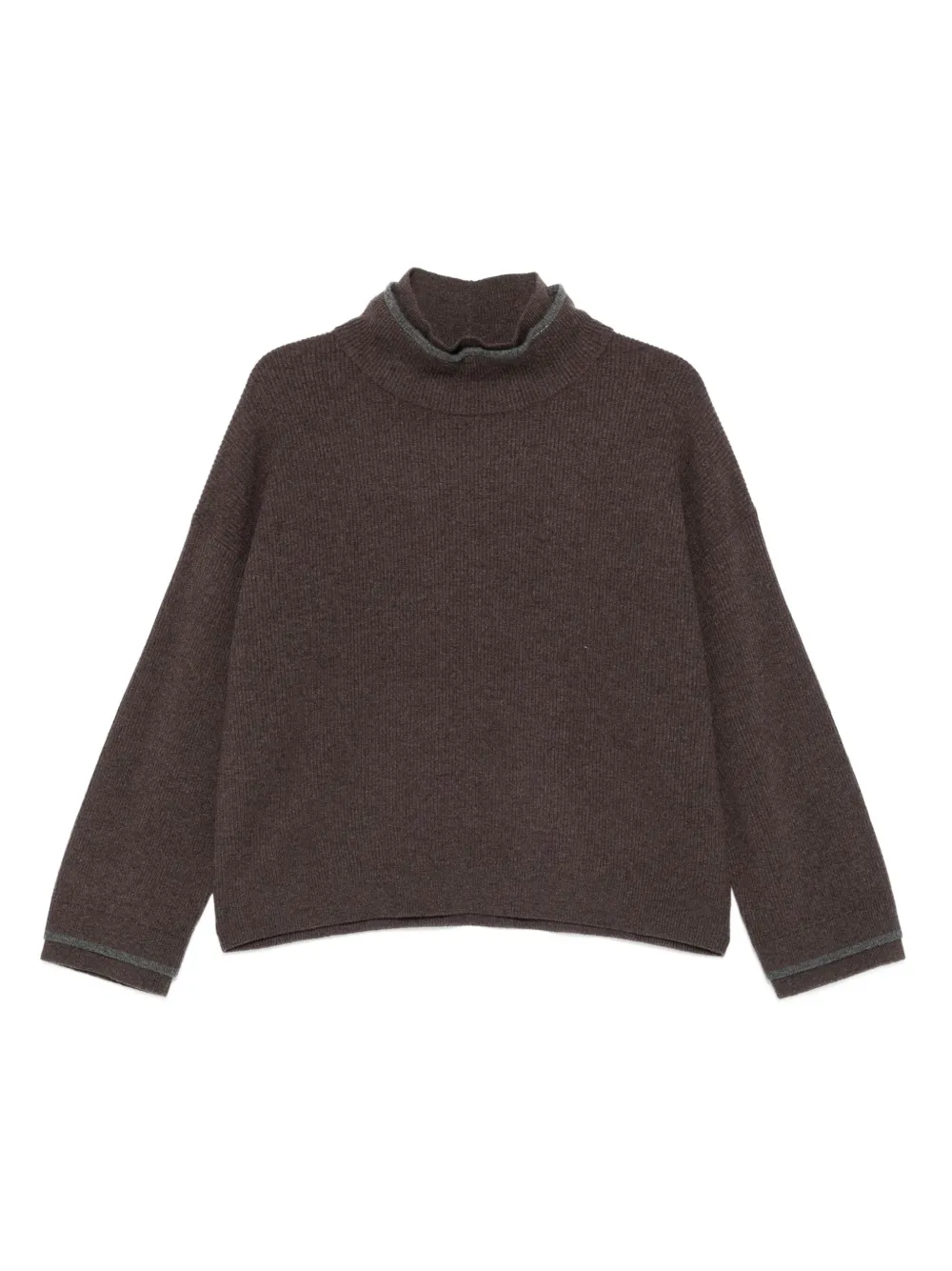 Brunello Cucinelli ribbed high-neck jumper | Brown | Image 1