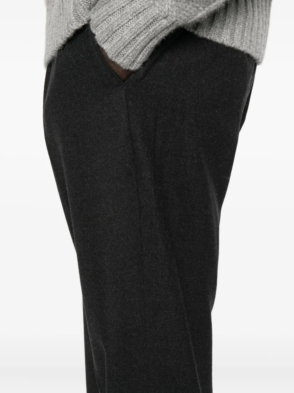 Cellar Door Cambridge Trousers Cuffed Hems In Black