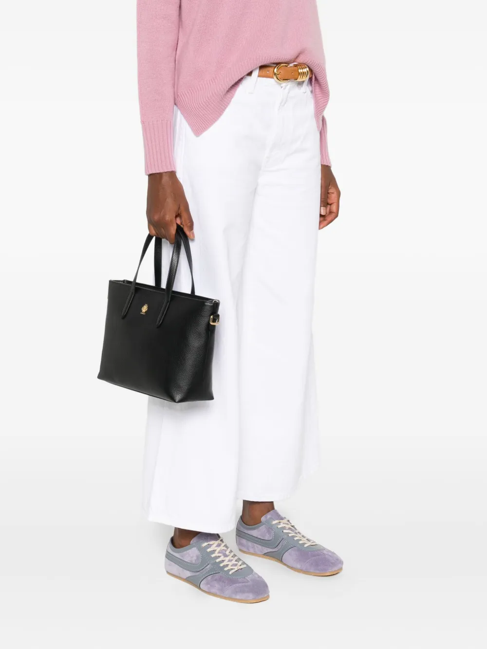 Bally logo-stamp leather tote bag - Zwart