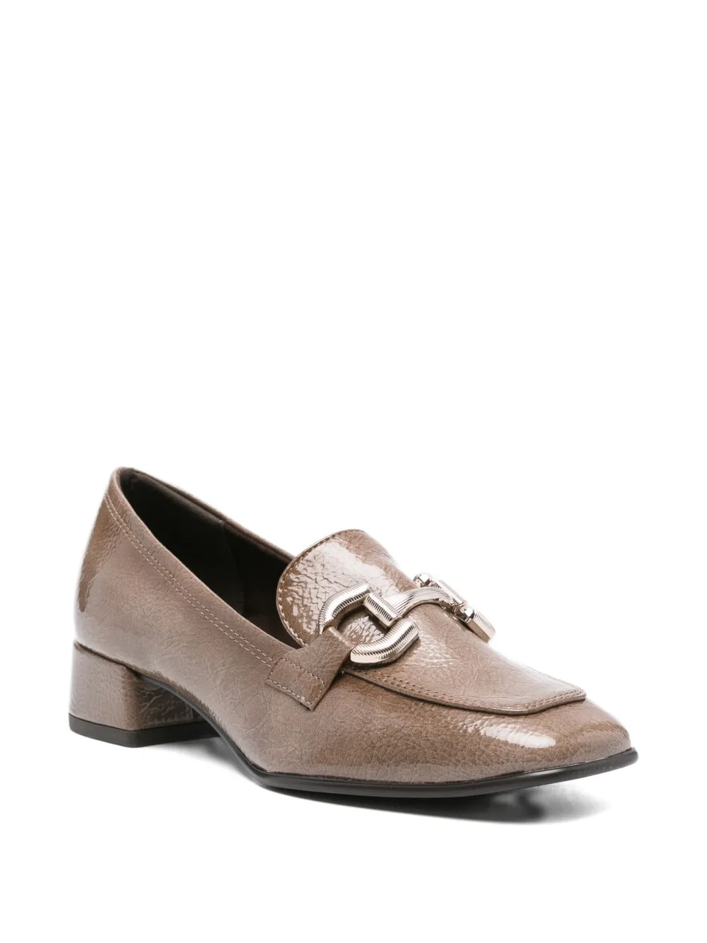 Tamaris 40mm Patent-leather Buckle Loafers In Brown