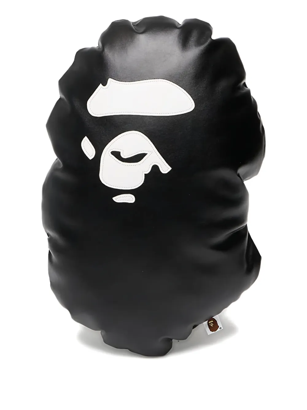 A Bathing Ape Ape-head Leather Cushion In Black