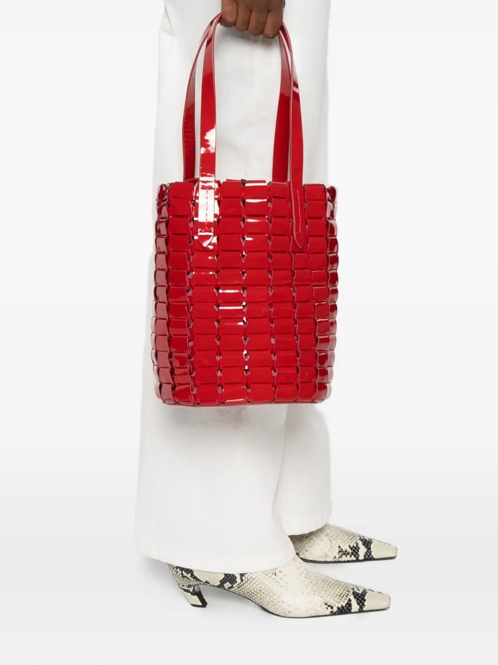 Dragon Diffusion Leather Bucket Bag In Red