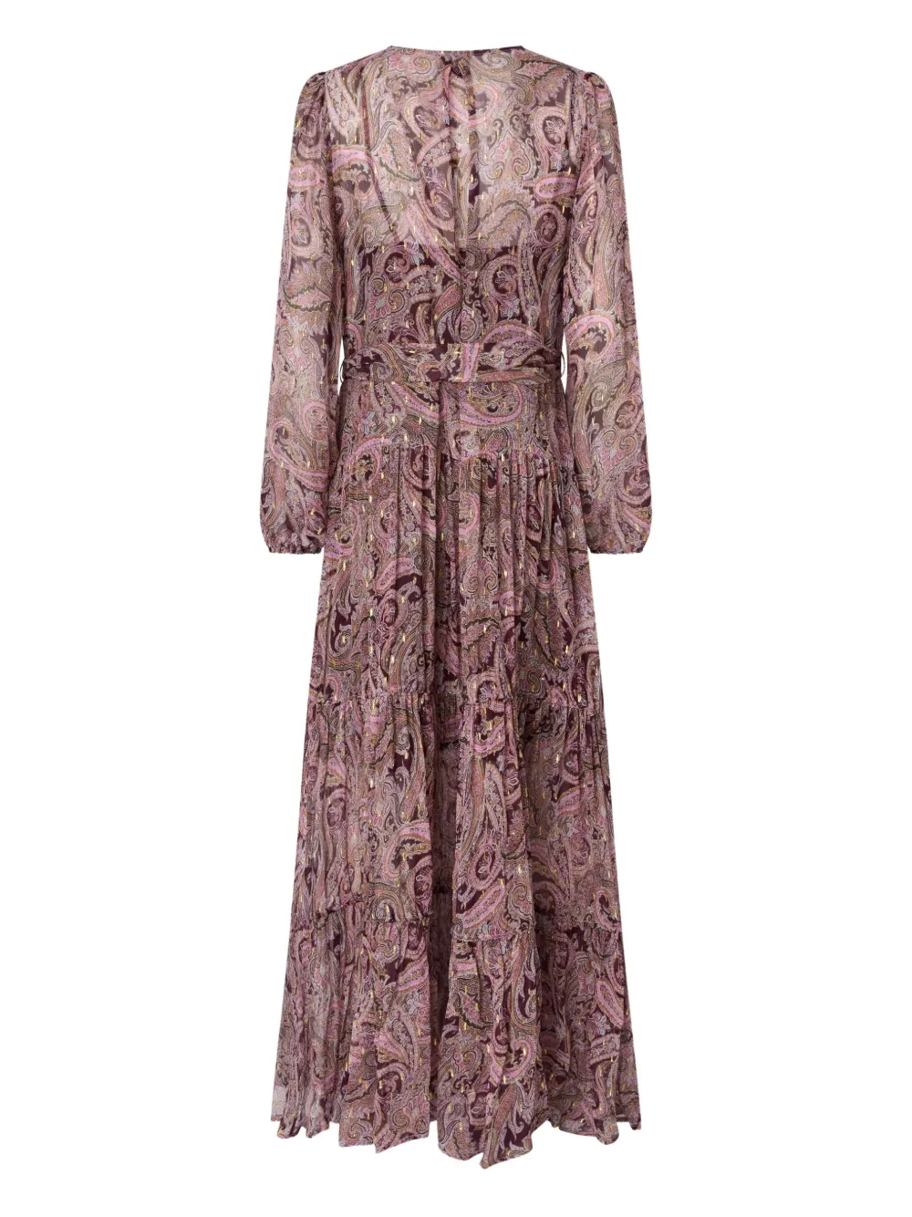 PINKO paisley-print tiered maxi dress Roze