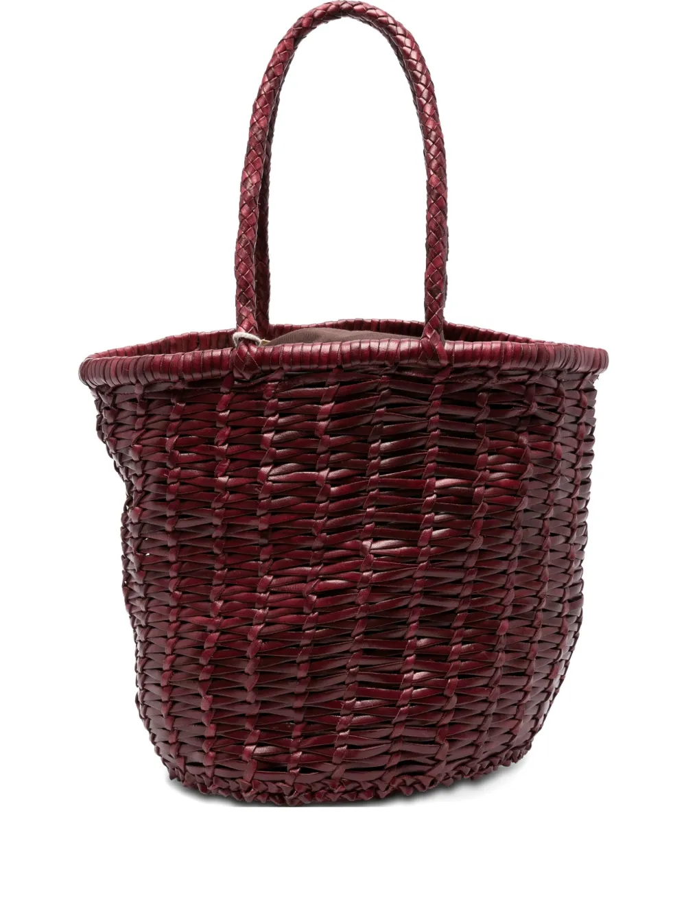 braided leather bucket bag