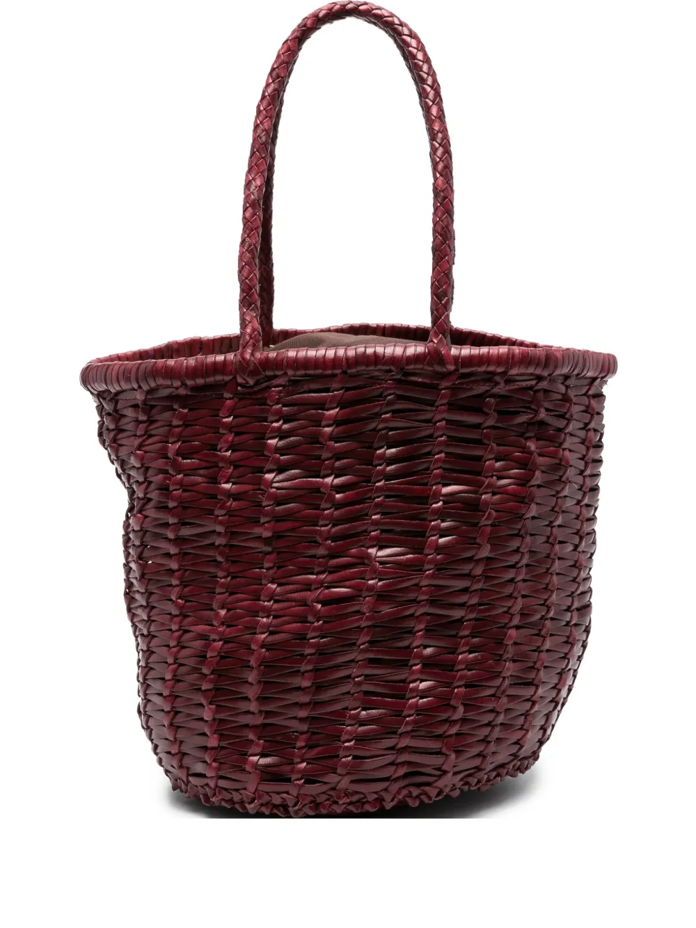 DRAGON DIFFUSION braided leather bucket bag Rood