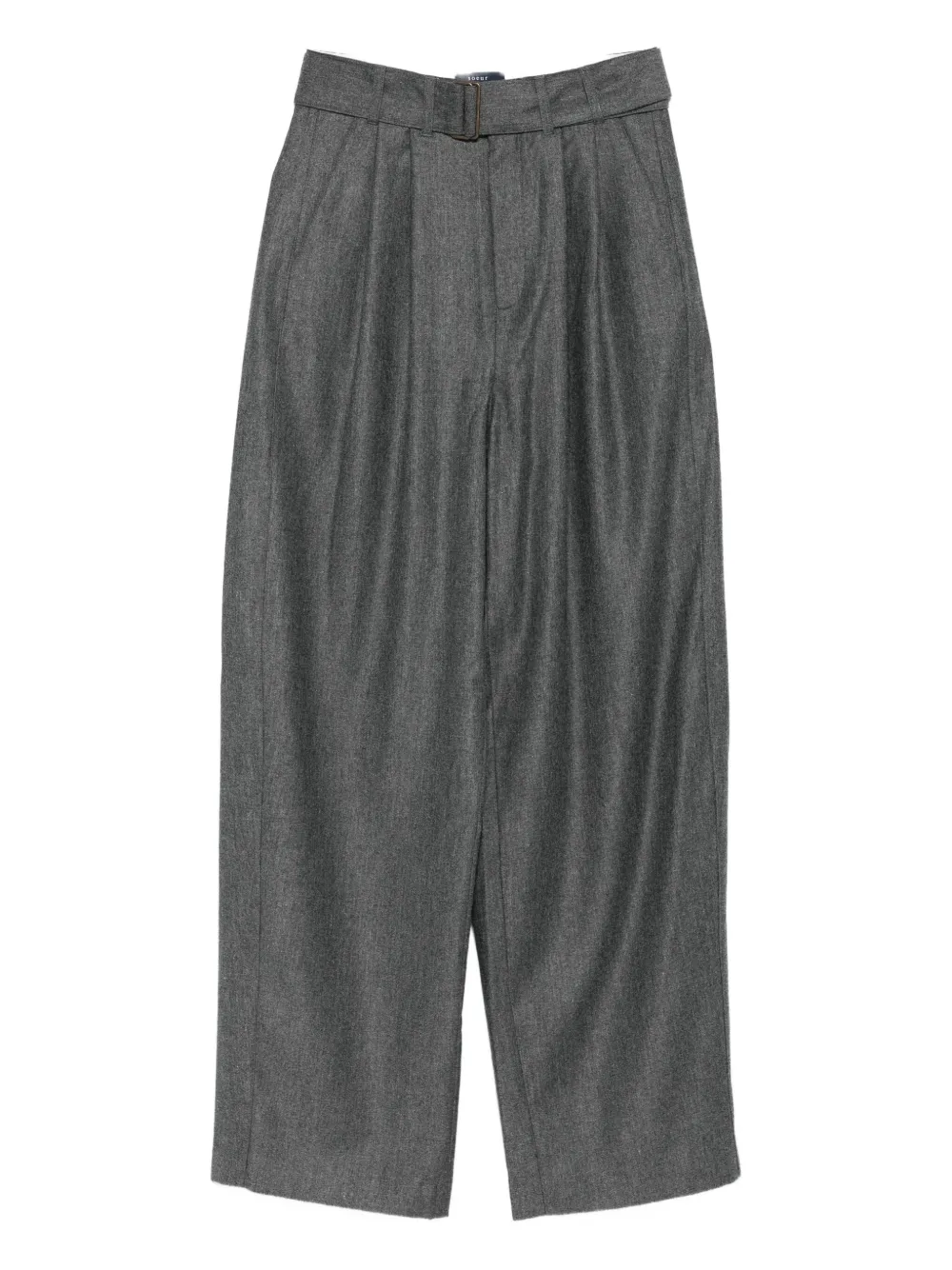 Soeur High Waist Wool Blend Trousers With Belt In Black
