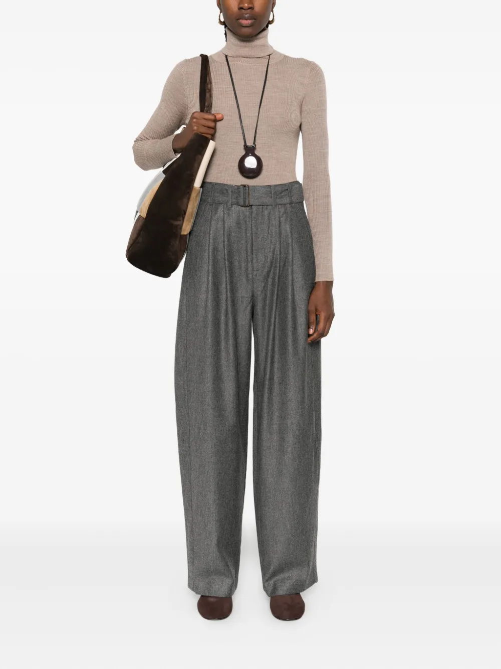 Soeur pleated belted trousers - Grijs
