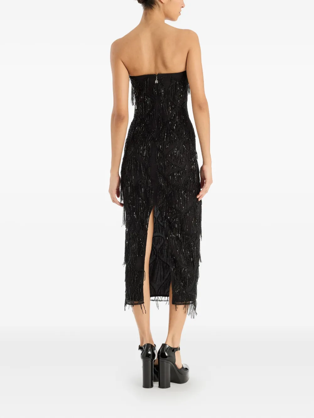 Rotate Birger Christensen Rotate Birgerchristensen Sequins Midi Tube Dress In Black