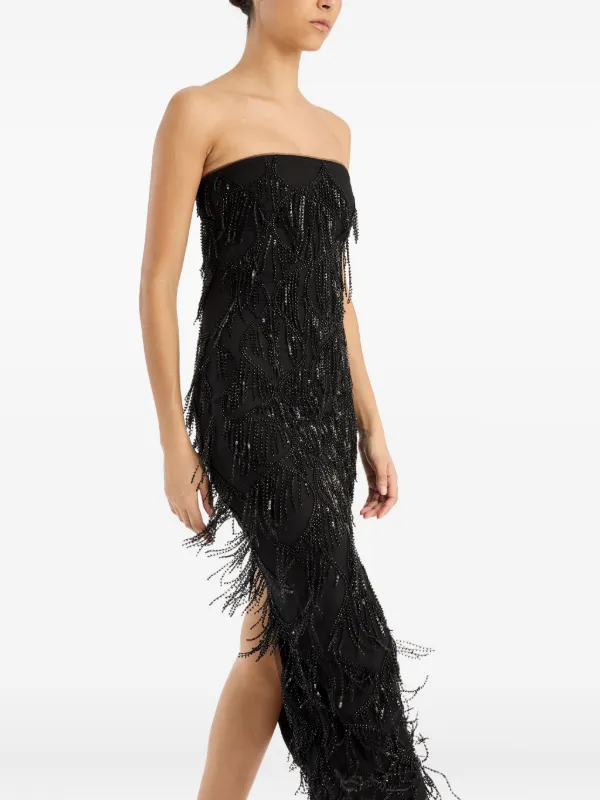 ROTATE BIRGER CHRISTENSEN Sequin Midi Tube Dress | Black | FARFETCH