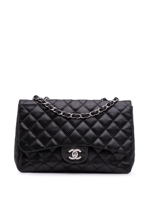 CHANEL Pre-Owned 2006-2008 Jumbo Perforated Lambskin Single Flap shoulder bag