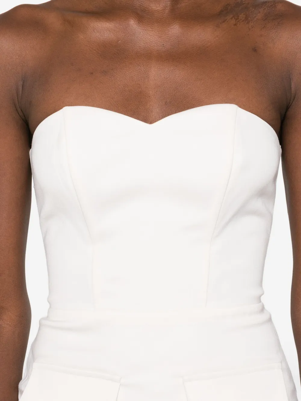 Vestiaire d'un Oiseau Libre Strapless midi-jurk met klepzak Wit