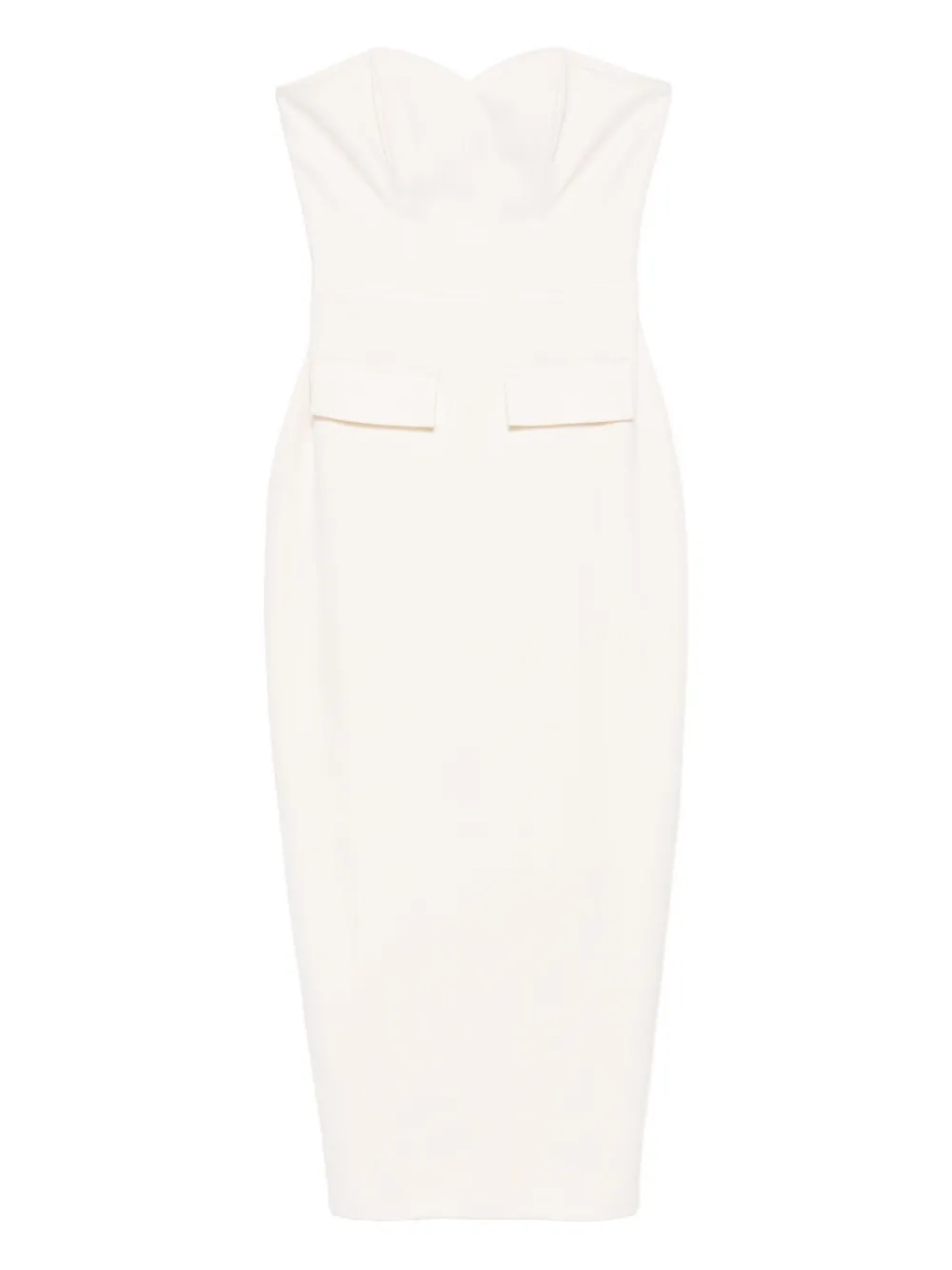 Vestiaire d'un Oiseau Libre flap-pocket strapless midi dress | White | Image 1