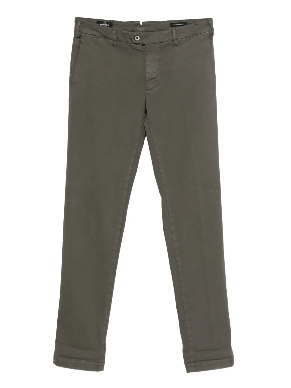 Mason's Cuffed Straight-leg Trousers In Green