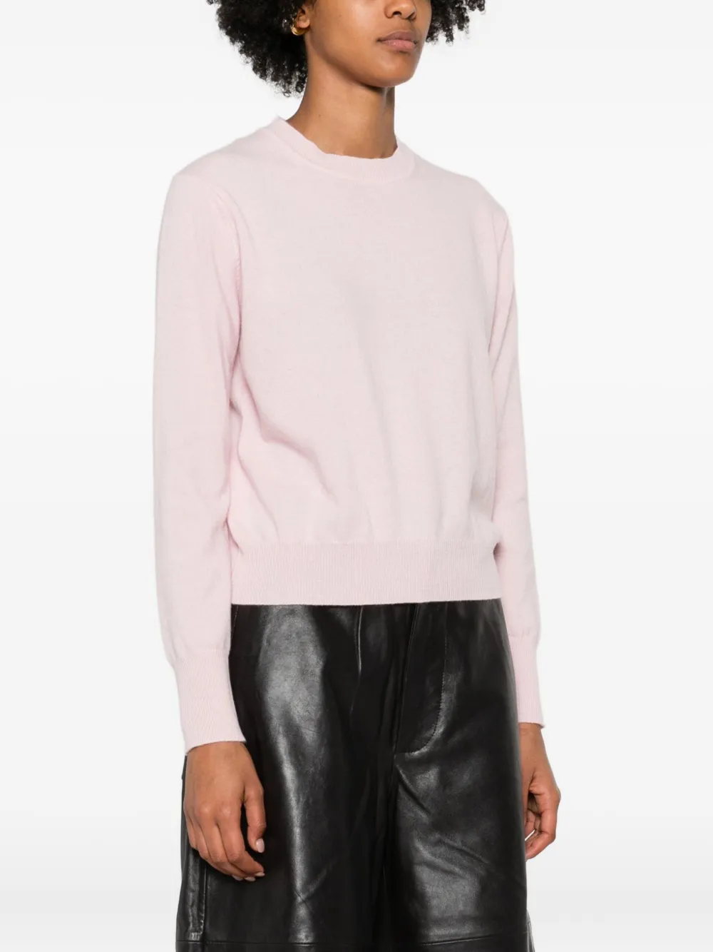 Daniele Fiesoli Round-neck Merino-cashmere-blend Sweater In Pink