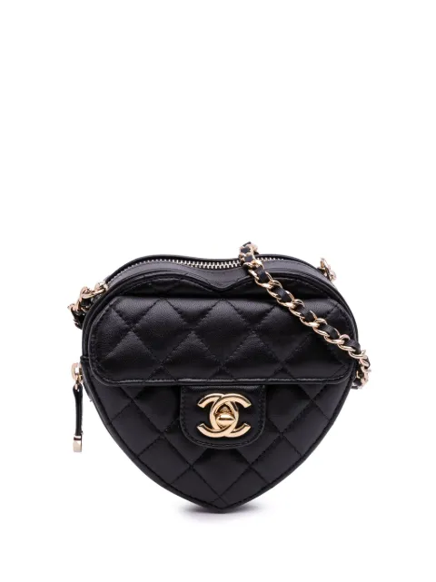 CHANEL Pre-Owned 2021 Mini Lambskin CC in Love Heart crossbody bag