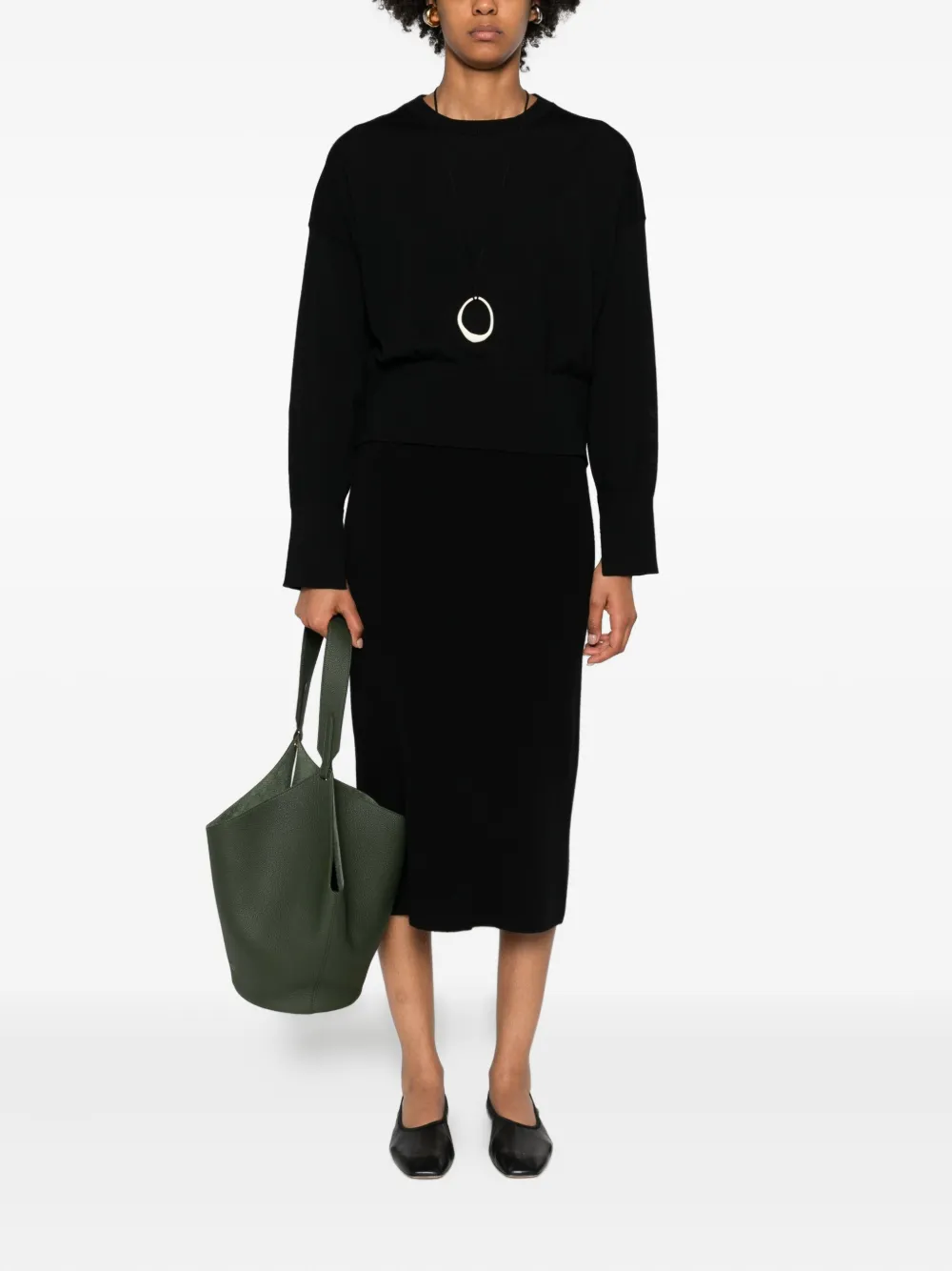 Daniele Fiesoli Midi-rok met elastische tailleband - Zwart