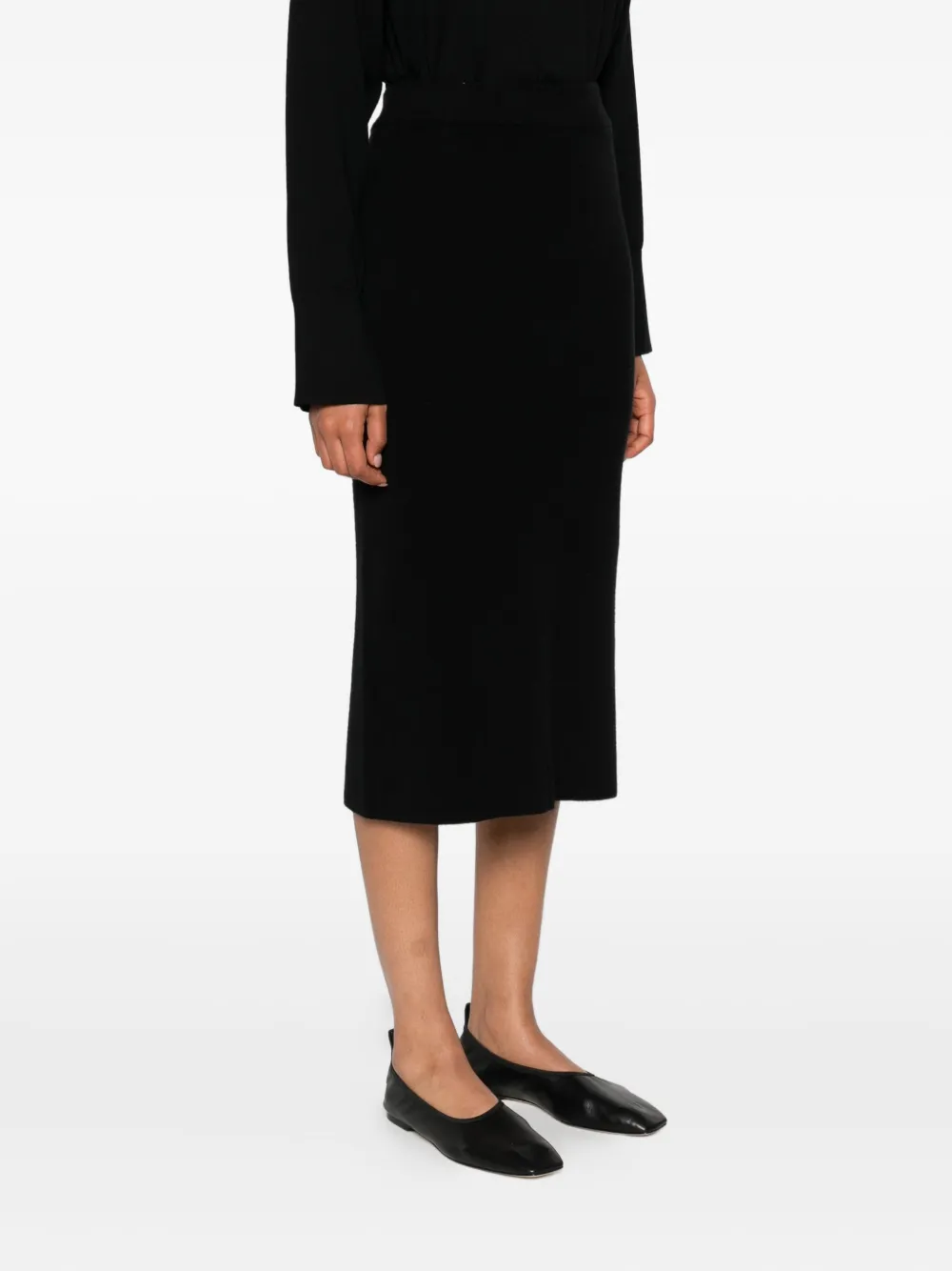 Daniele Fiesoli Midi-rok met elastische tailleband Zwart