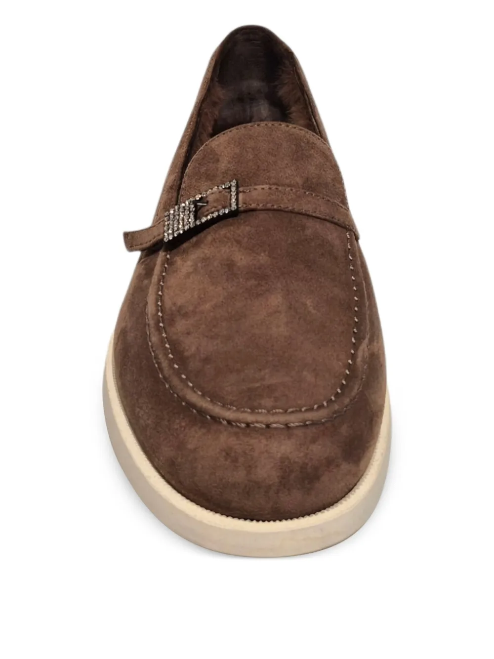 Le Silla embellished suede loafers Brown